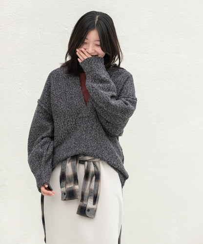 鹿子編織開領針織衫