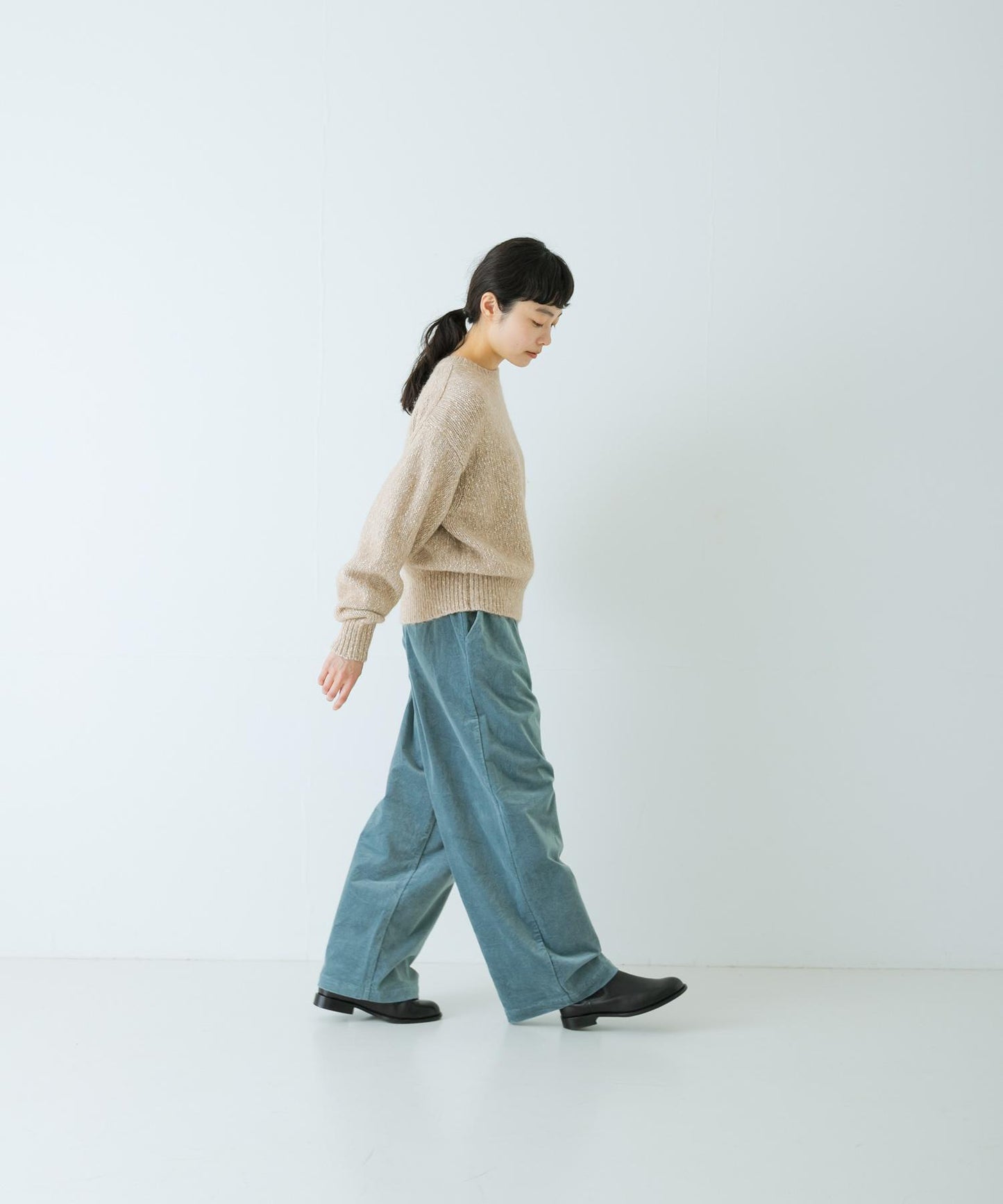 棉羊駝圓領針織衫