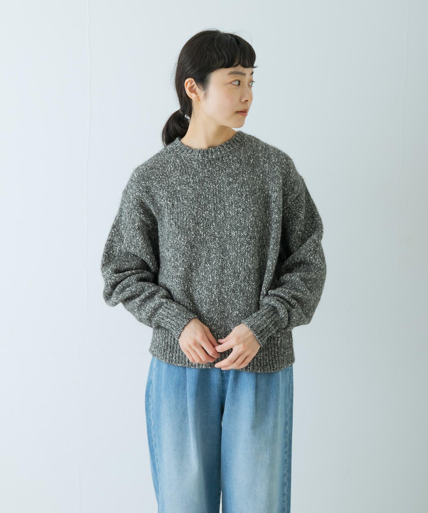 棉羊駝圓領針織衫