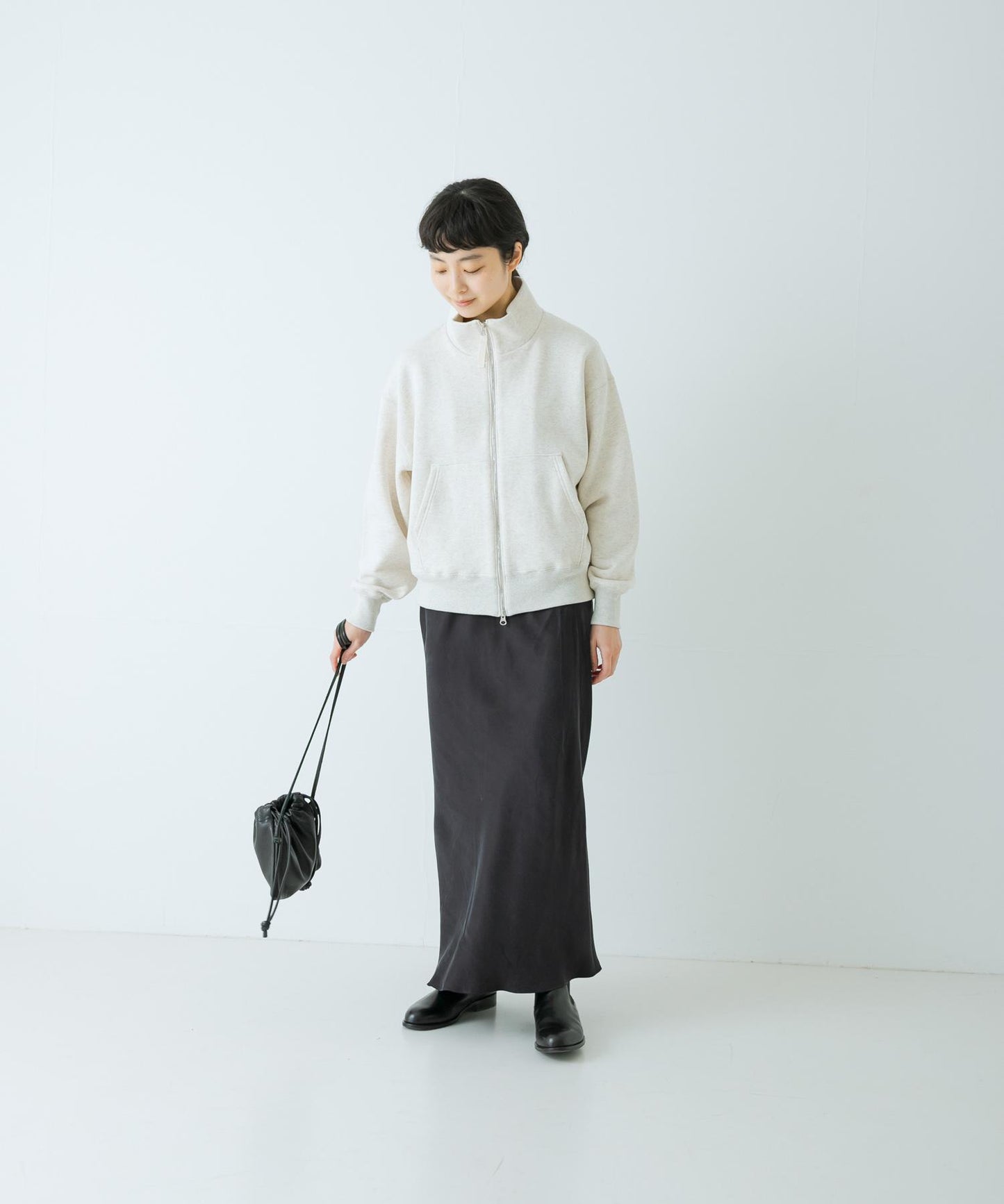 棉質立領拉鍊衛衣
