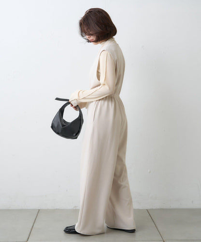 【場合】帶透視羅紋T恤連體褲