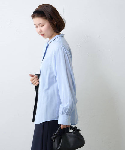 配色滾邊蝴蝶結領襯衫