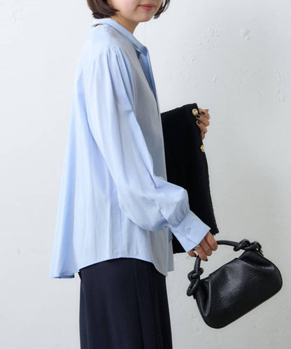 配色滾邊蝴蝶結領襯衫