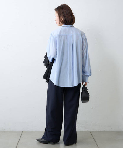 配色滾邊蝴蝶結領襯衫