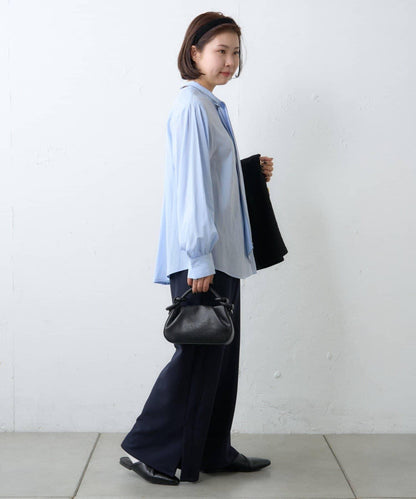 配色滾邊蝴蝶結領襯衫