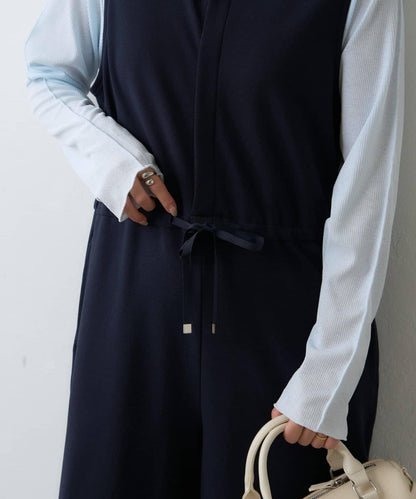 【場合】帶透視羅紋T恤連體褲