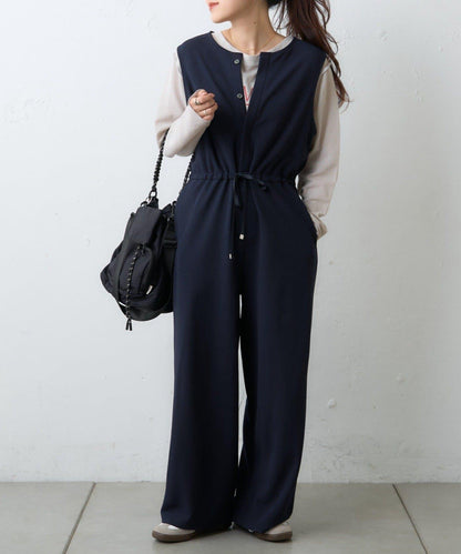 【場合】帶透視羅紋T恤連體褲