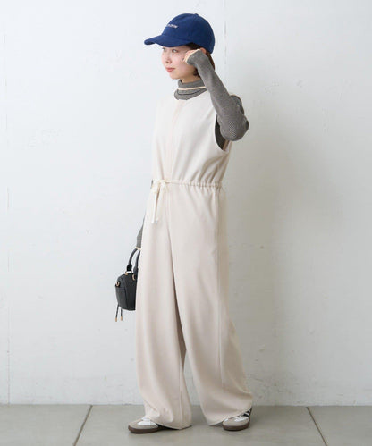 【場合】帶透視羅紋T恤連體褲