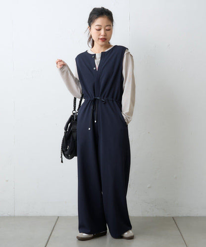 【場合】帶透視羅紋T恤連體褲