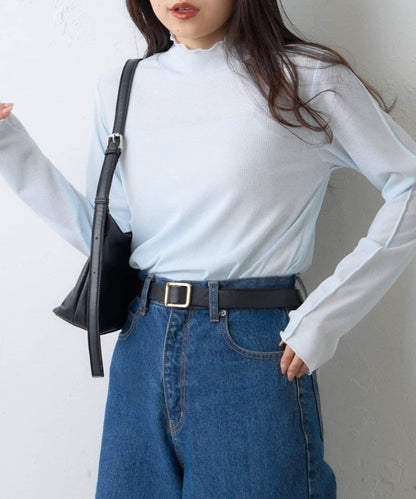 【場合】帶透視羅紋T恤連體褲