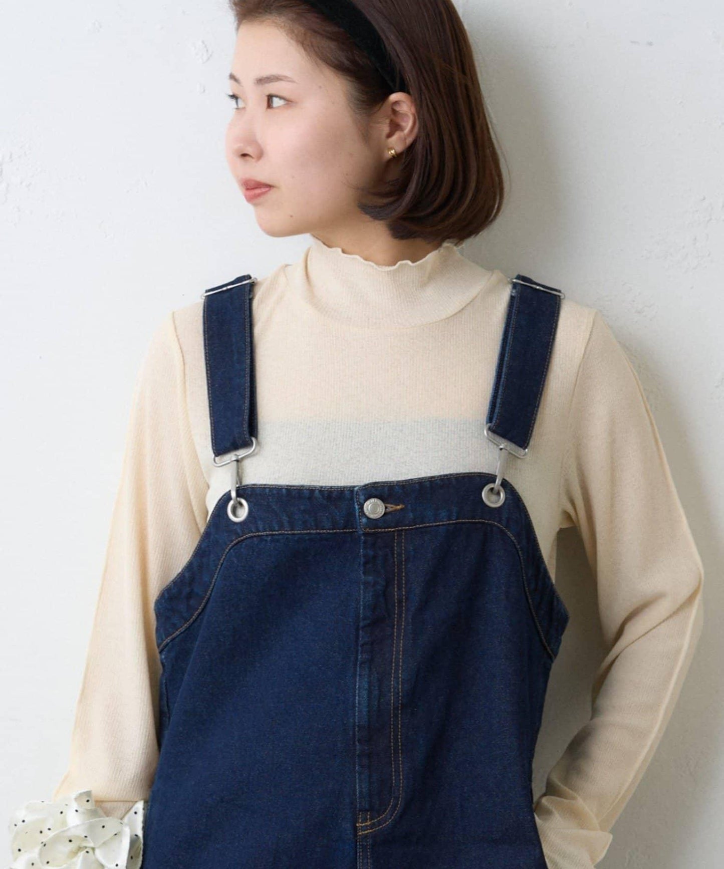 【場合】帶透視羅紋T恤連體褲