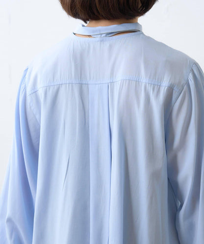 配色滾邊蝴蝶結領襯衫