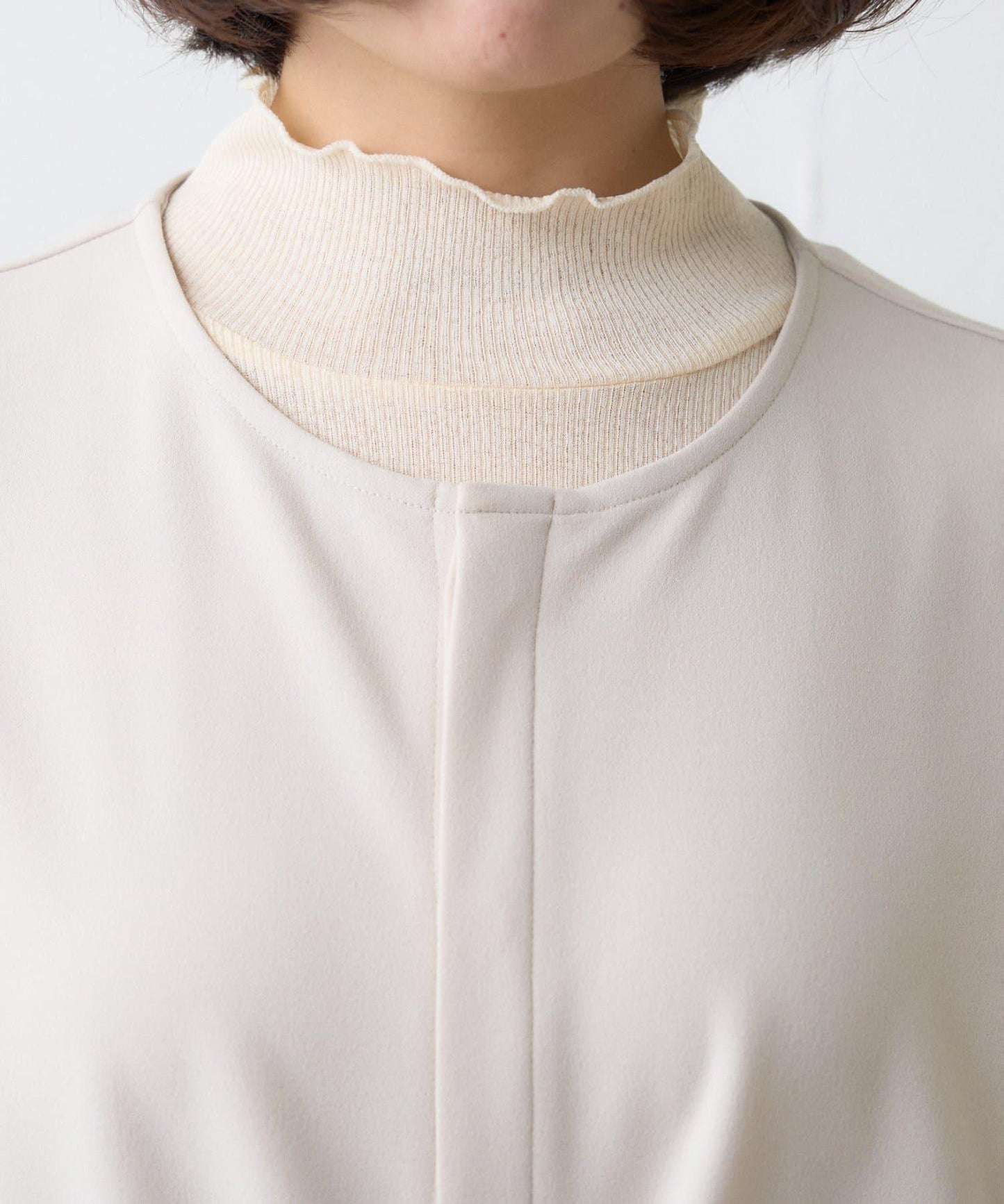 【場合】帶透視羅紋T恤連體褲