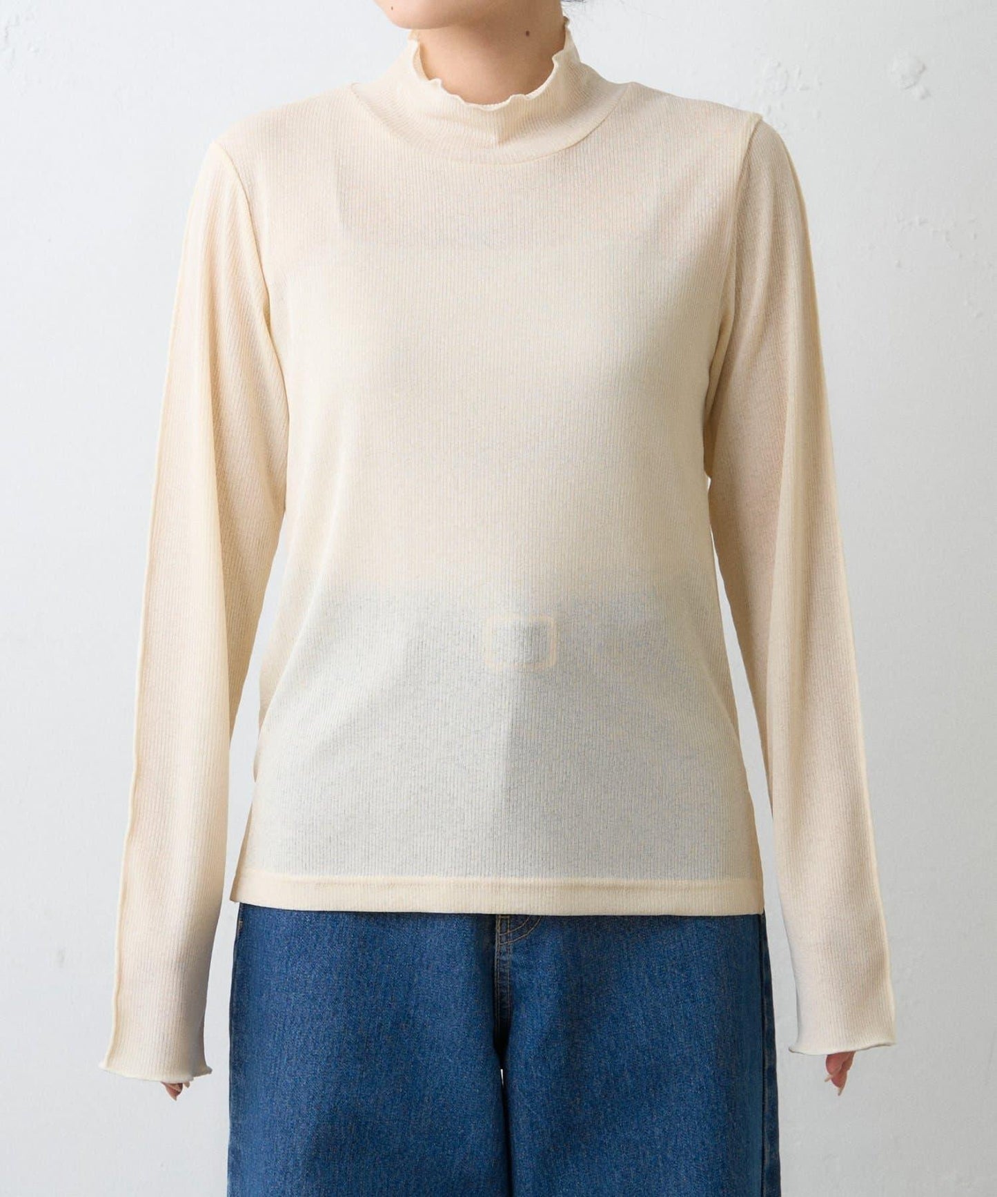 【場合】帶透視羅紋T恤連體褲