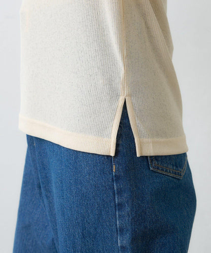 【場合】帶透視羅紋T恤連體褲