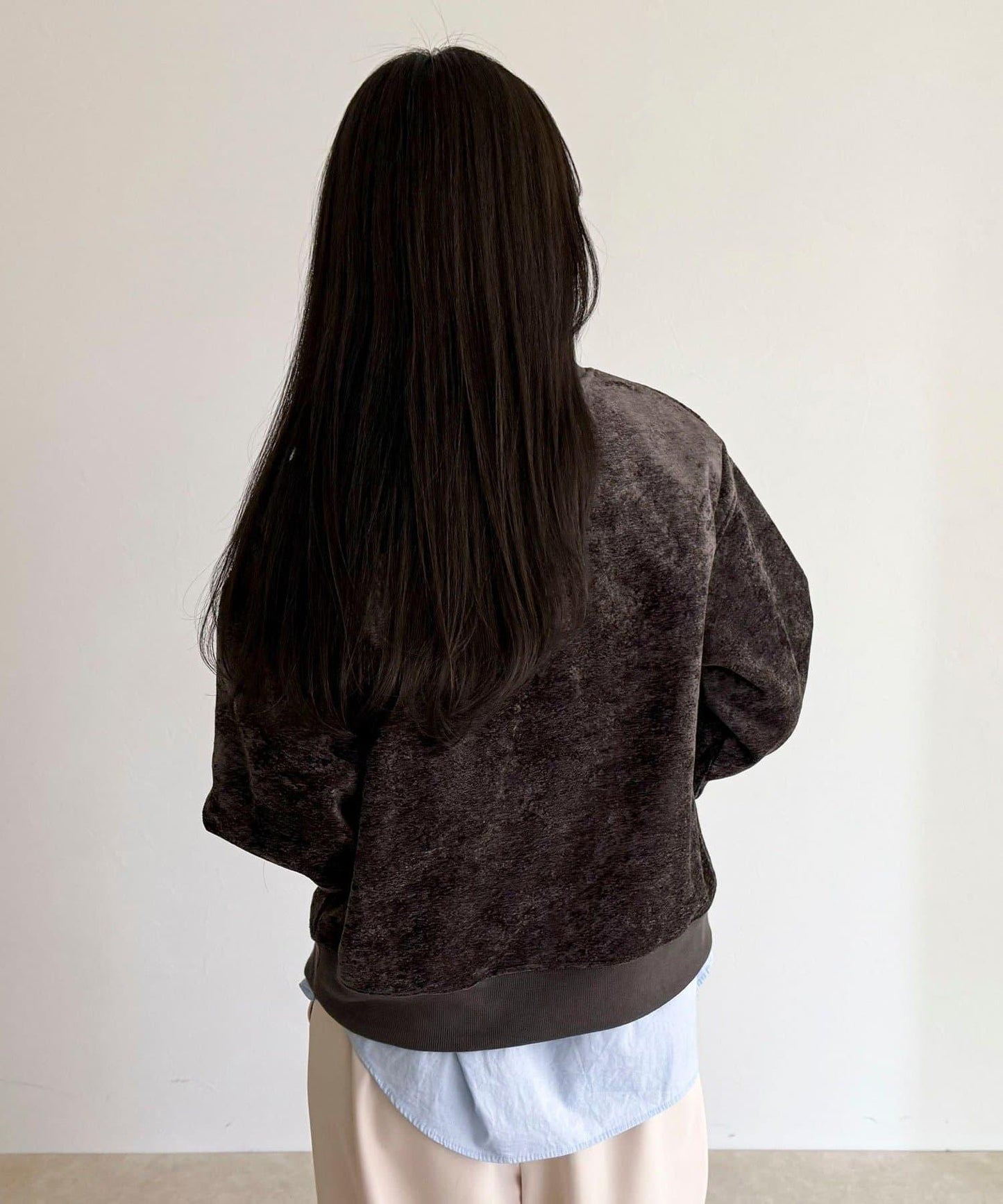 毛圈針織半拉鍊套頭衫