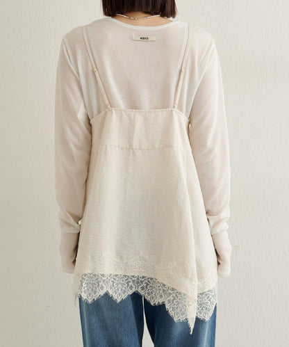 蕾絲吊帶長款上衣