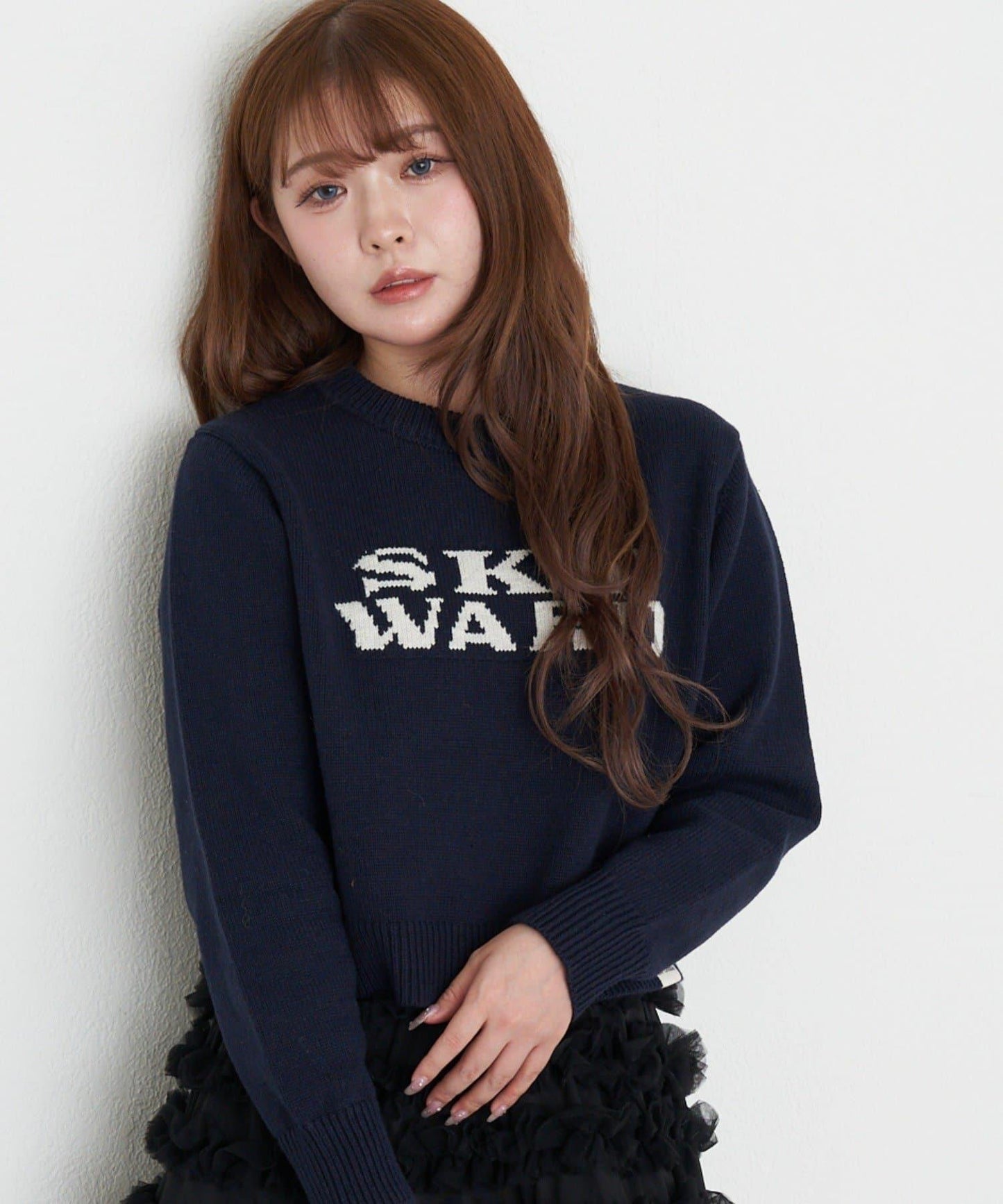 標誌合身針織上衣