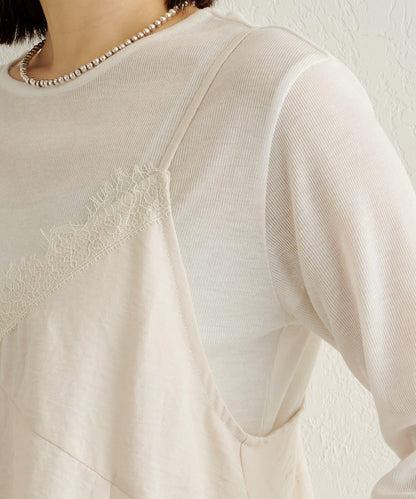 蕾絲吊帶長款上衣