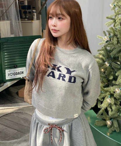 標誌合身針織上衣