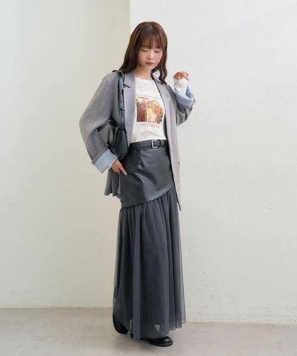 拼接網紗半身裙