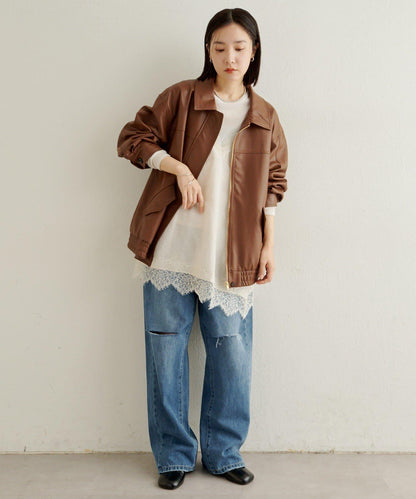 蕾絲吊帶長款上衣