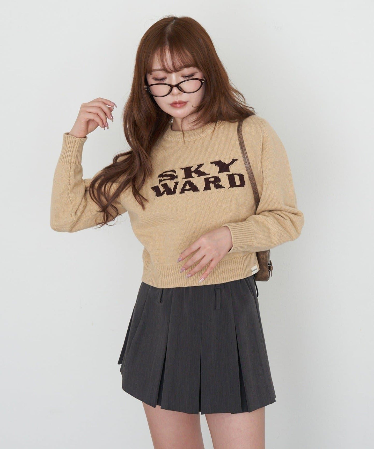 標誌合身針織上衣