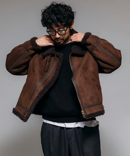 特別款 B-3 仿麂皮羊羔絨夾克