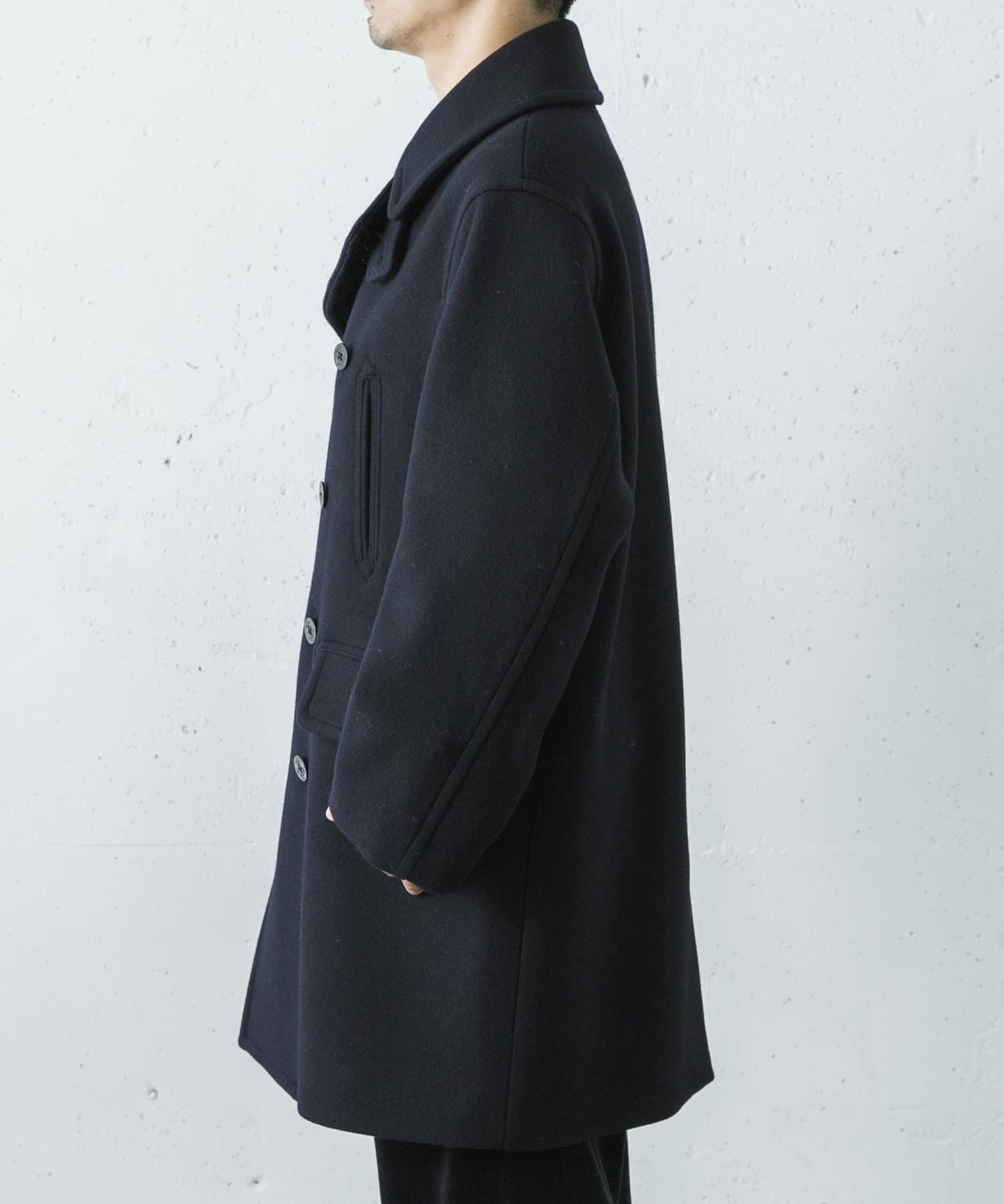 blurhmsROOTSTOCK 羊毛呢料10粒扣海軍大衣