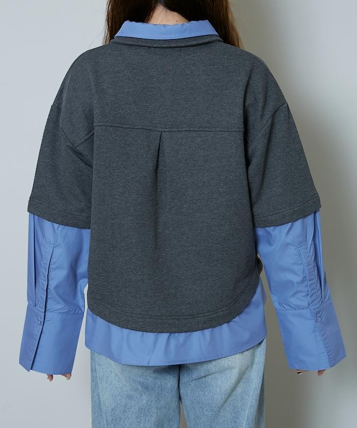 層疊風格襯衫式POLO上衣