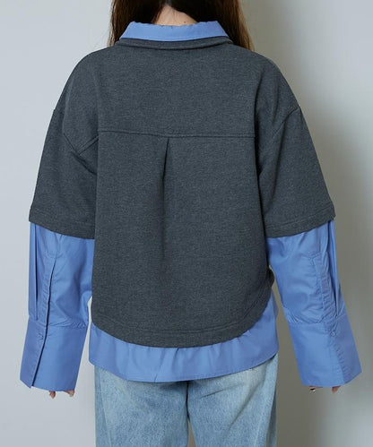 層疊風格襯衫式POLO上衣