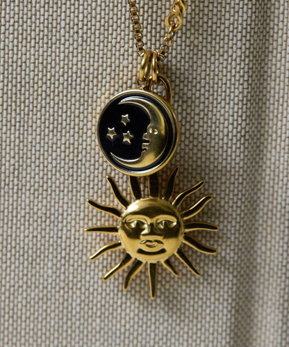 《金屬過敏適用/不鏽鋼》太陽與月亮項鍊