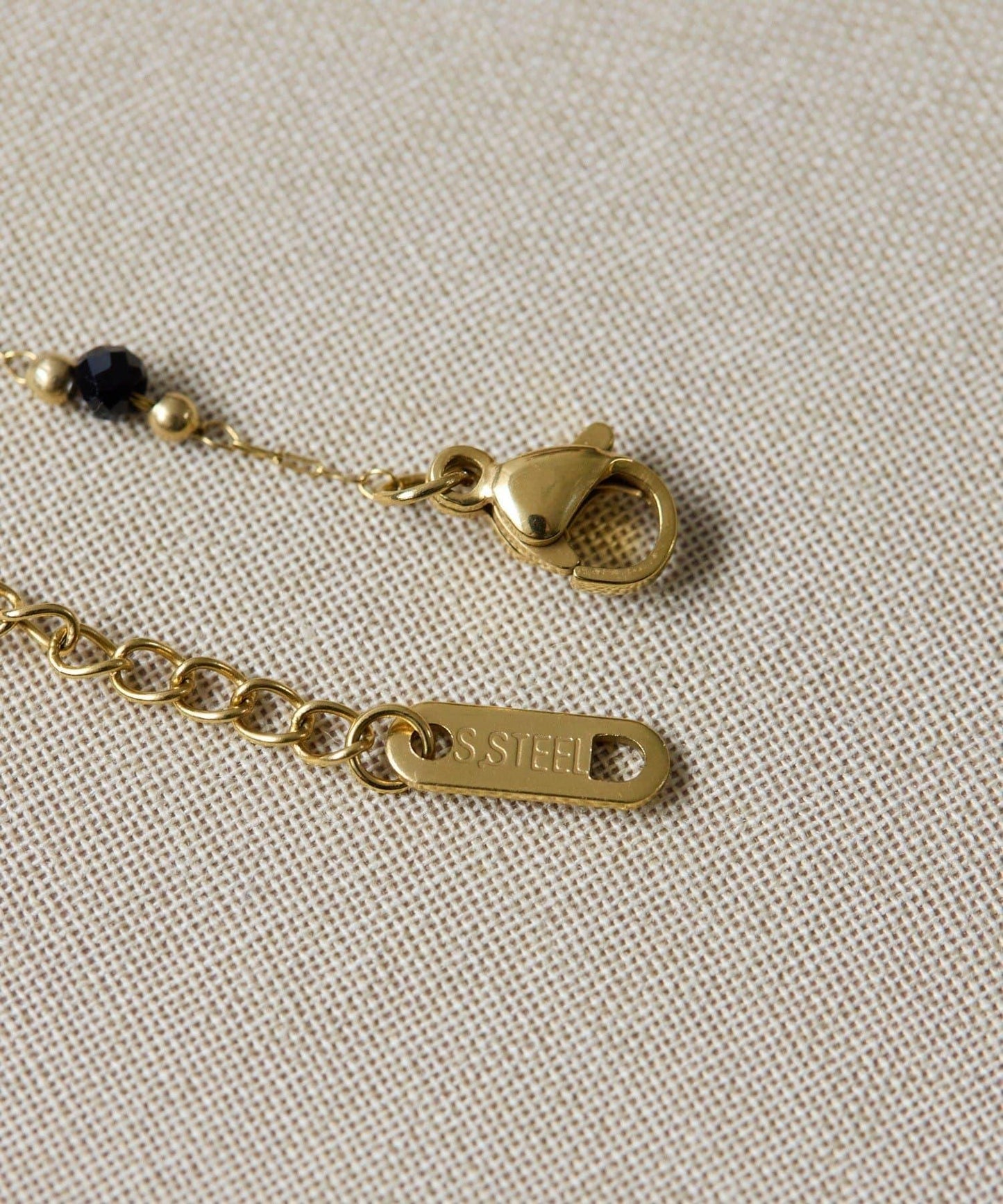 金屬過敏適用/不鏽鋼 棕色石手鍊