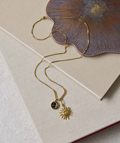 《金屬過敏適用/不鏽鋼》太陽與月亮項鍊