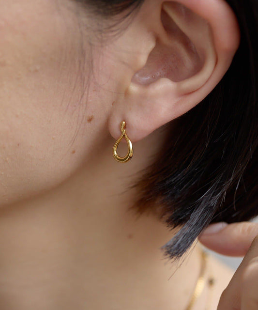 金屬過敏適用/不鏽鋼水滴耳環