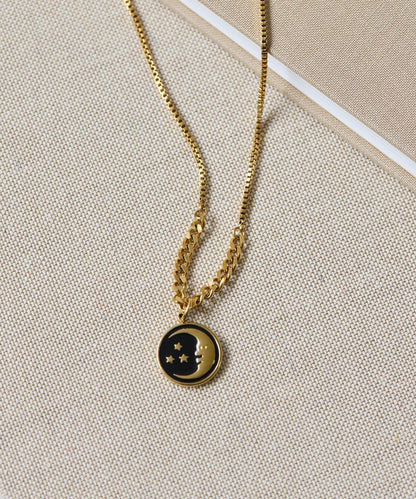 《金屬過敏適用/不鏽鋼》太陽與月亮項鍊