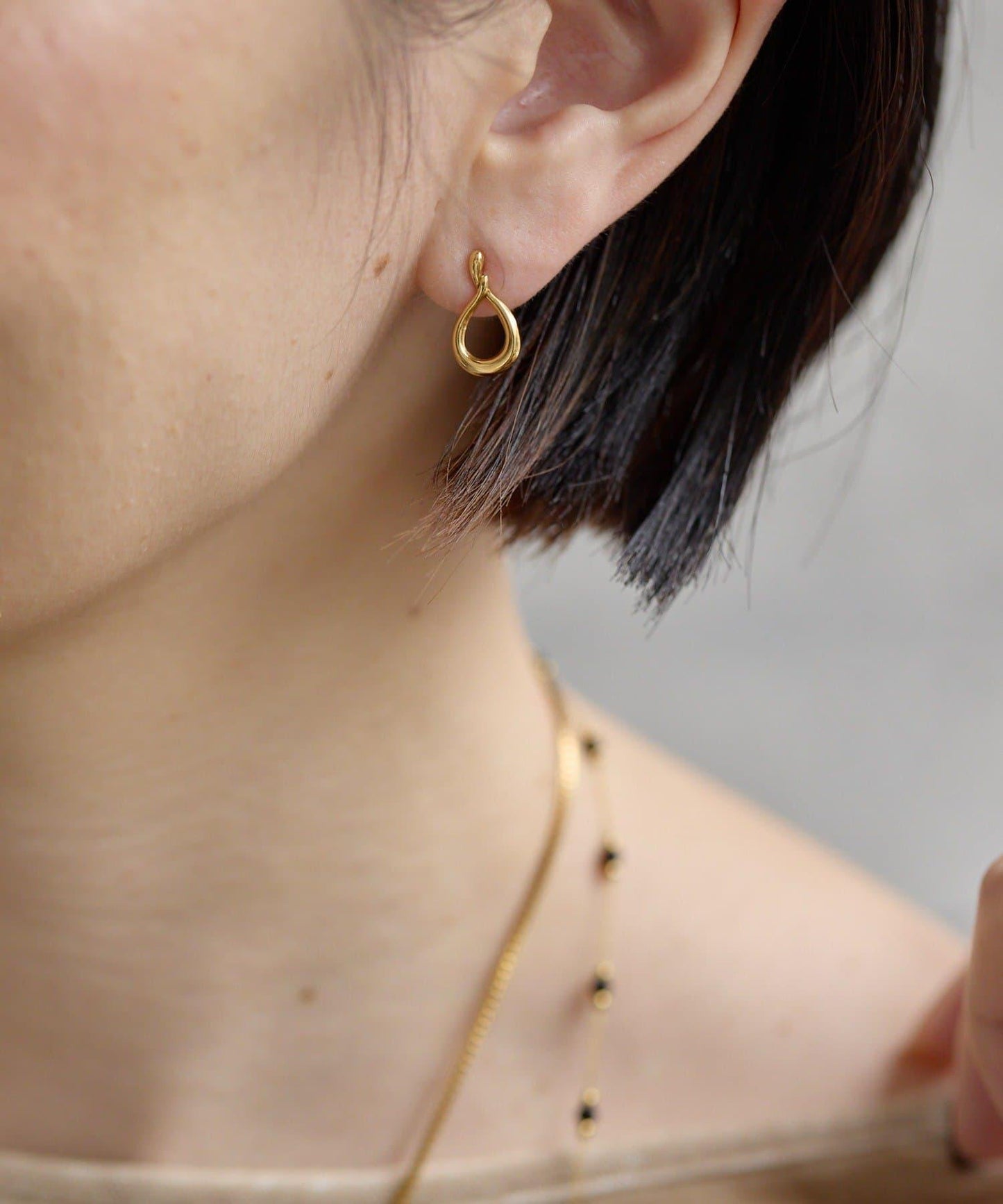 金屬過敏適用/不鏽鋼水滴耳環