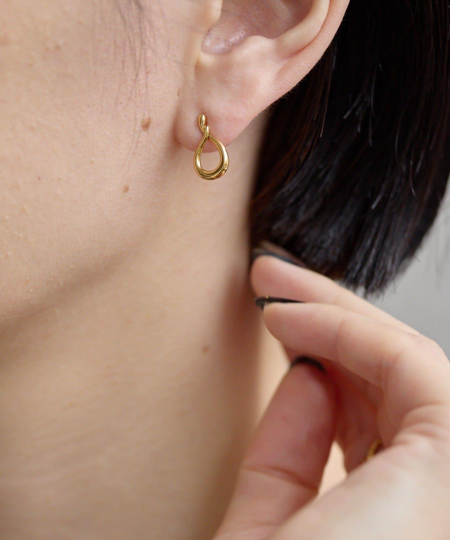 金屬過敏適用/不鏽鋼水滴耳環