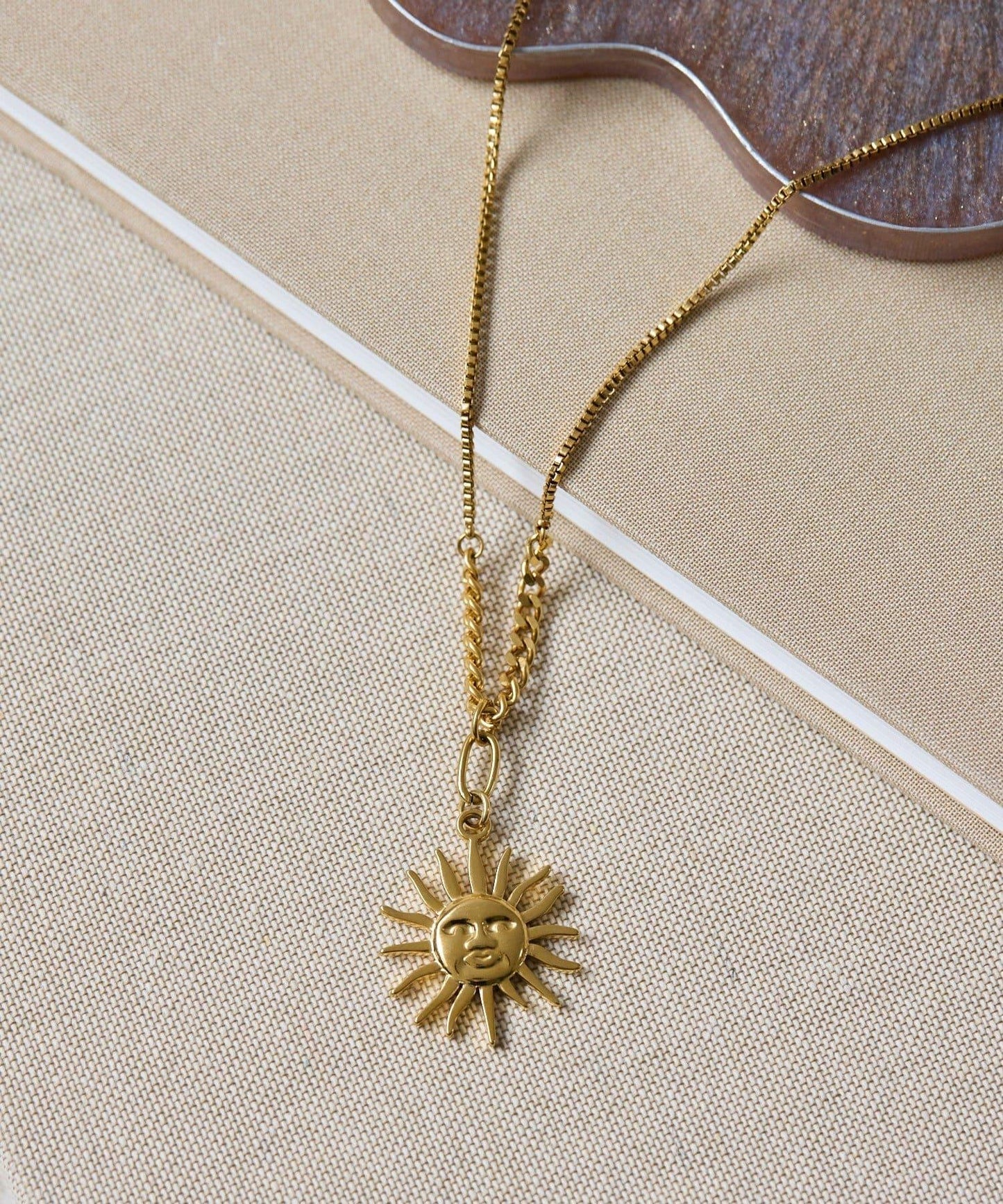 《金屬過敏適用/不鏽鋼》太陽與月亮項鍊