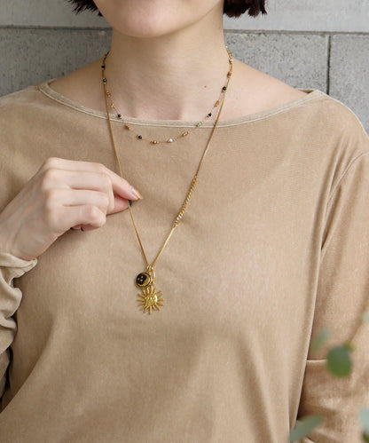 《金屬過敏適用/不鏽鋼》太陽與月亮項鍊