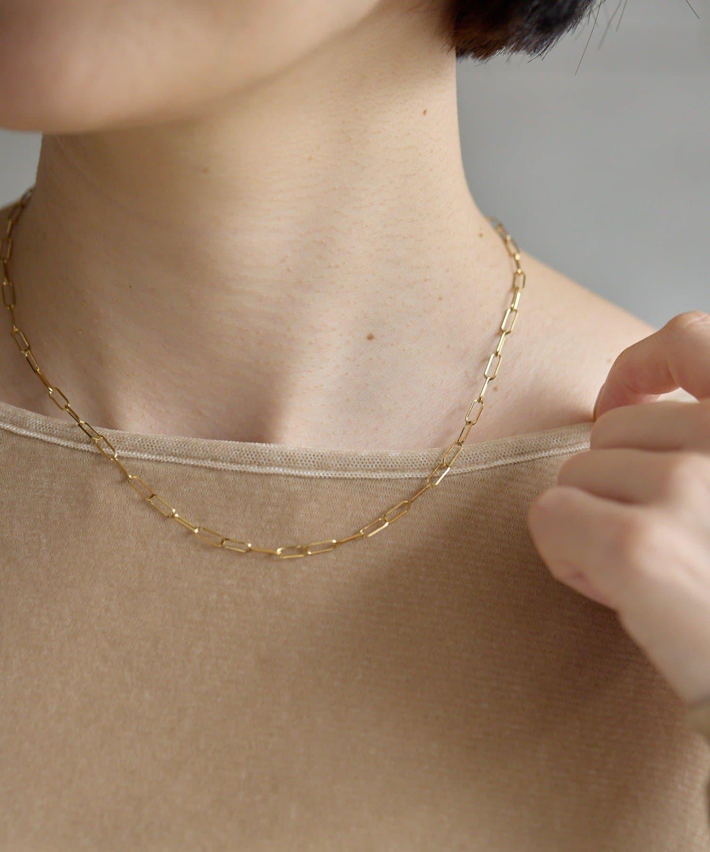 《金屬過敏適用/不鏽鋼》天然石×鏈條套裝項鍊