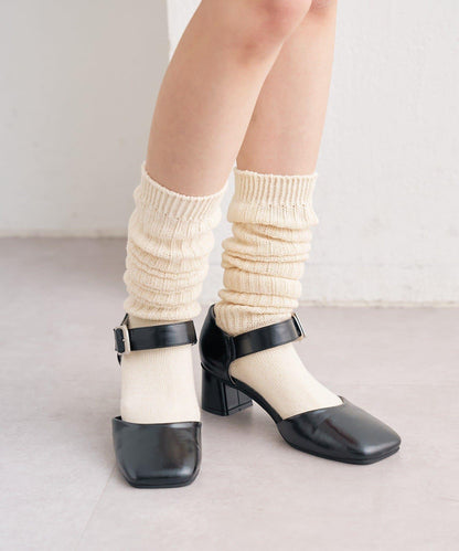 方扣方頭高跟鞋