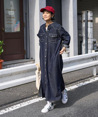 特別款牛仔襯衫連衣裙