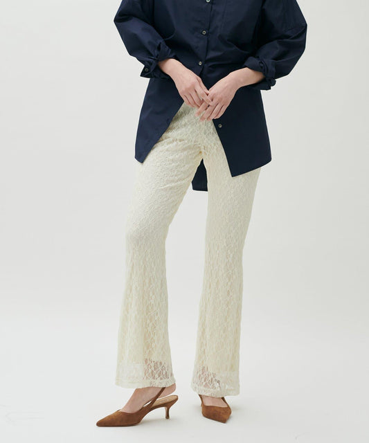 軟蕾絲拼接長褲