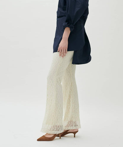 軟蕾絲拼接長褲