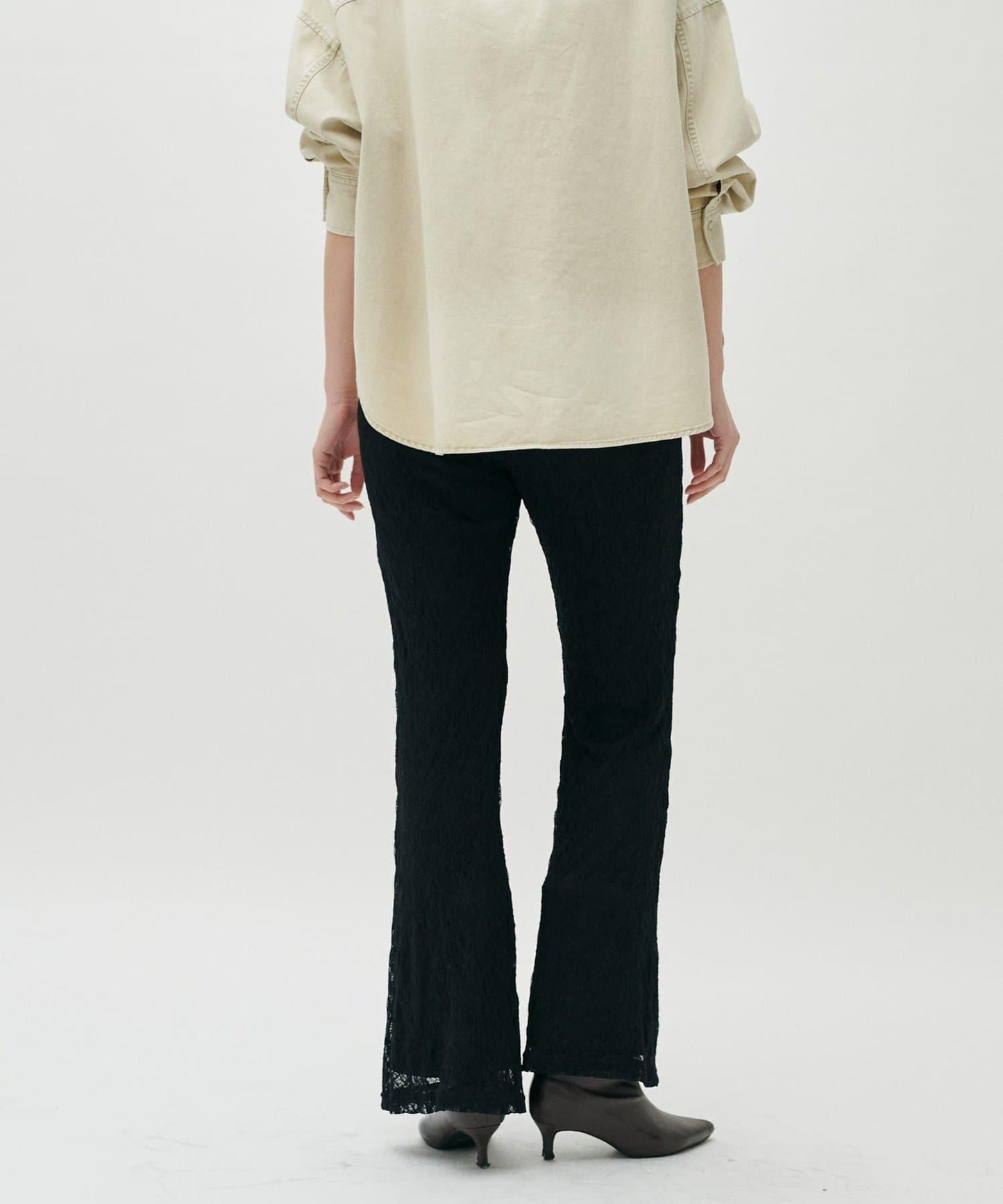 軟蕾絲拼接長褲