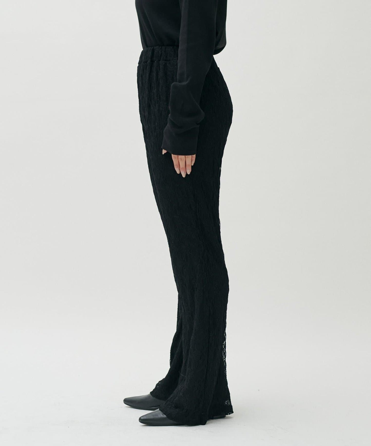 軟蕾絲拼接長褲