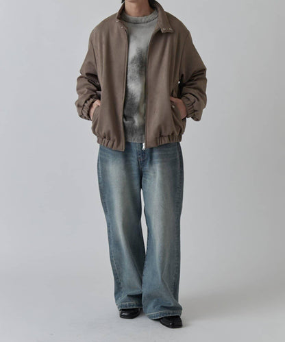 仿麂皮短款夾克