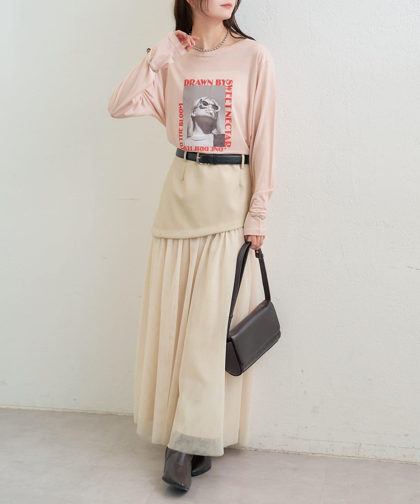 拼接網紗半身裙