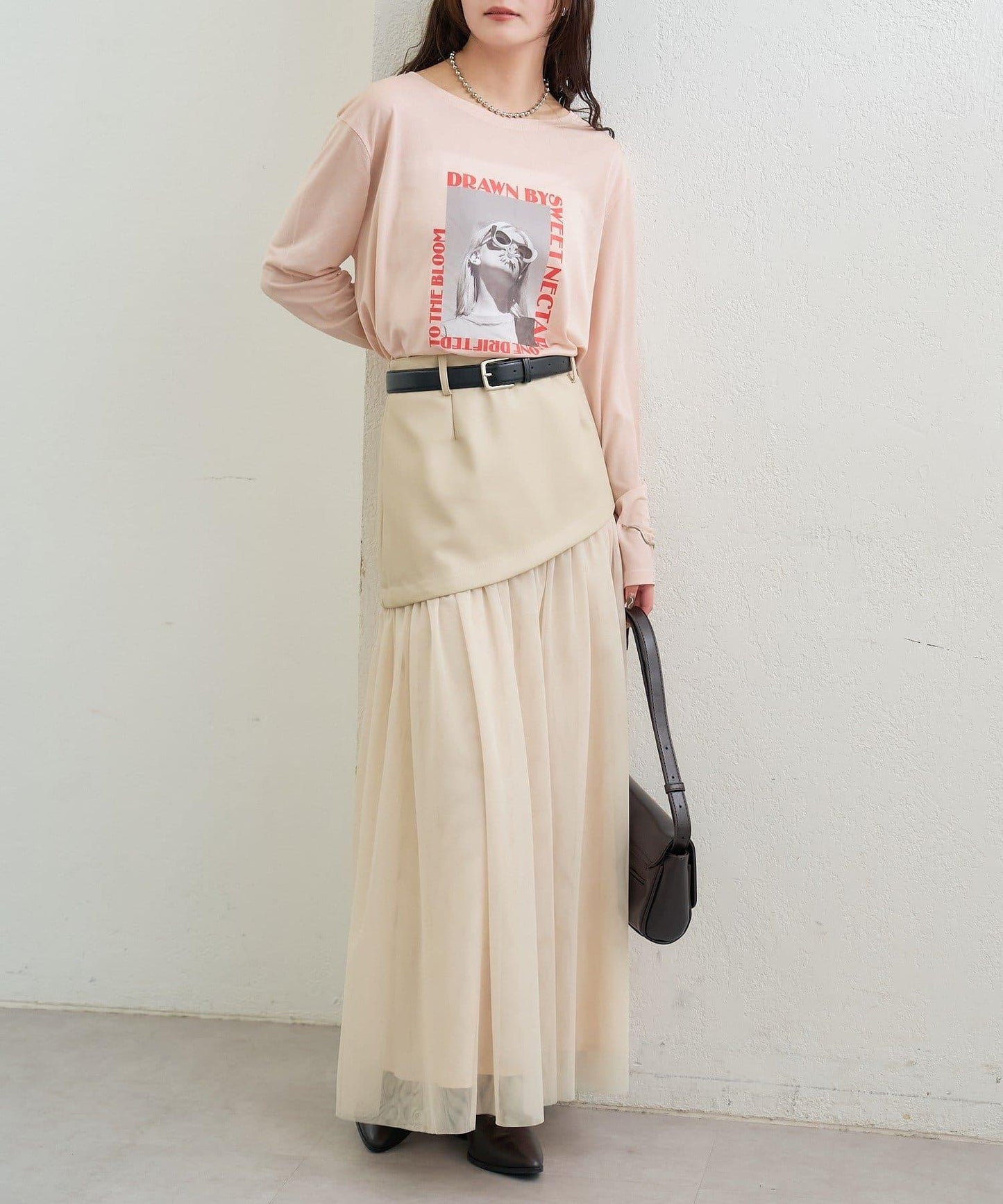 拼接網紗半身裙